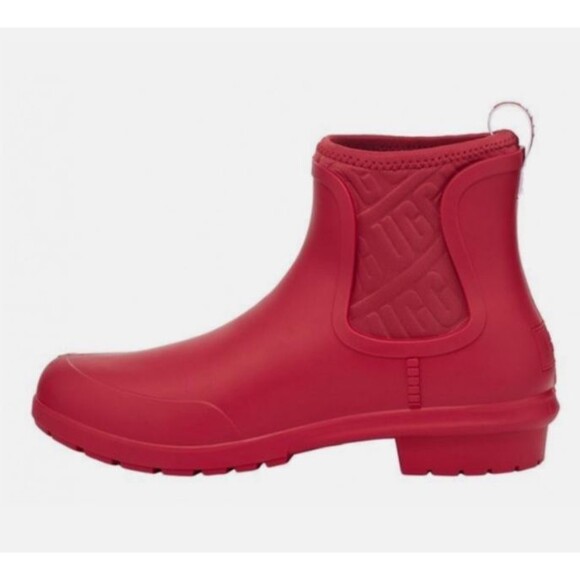 UGG CHEVONNE RIBBON RED WATERPROOF CHELSEA RAIN BOOTS WOMEN'S BOOTS SIZE US 7 - Picture 2 of 6